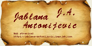 Jablana Antonijević vizit kartica